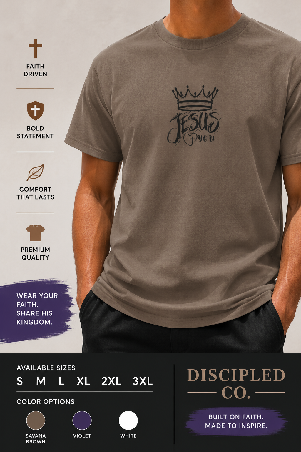 KING JESUS LOVES YOU - UNISEX TEE